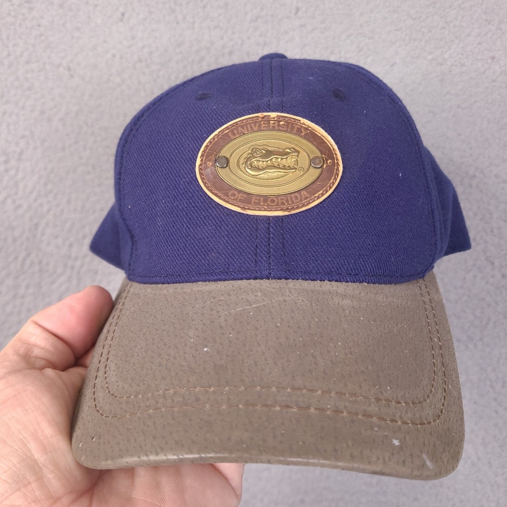 Florida Gators Hat‎ Cap Adjustable Strap Back Metal Logo American Needle Leather